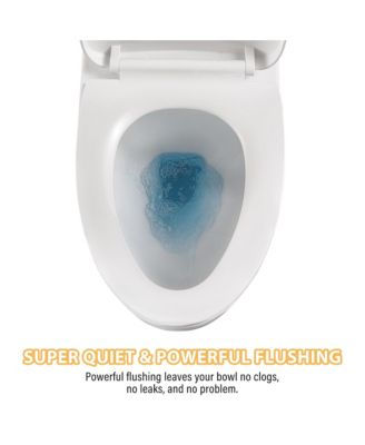One-Piece Dual Flush 1.1/1.6 GPF Elongated Bathroom Fixture Comfort Seat Height,Soft-Close Seat,Glazed Surface