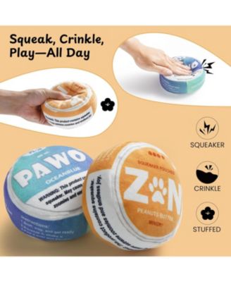 PAWO Pouch Dog Squeaky Toy, Funny Stuffed Plush Toy with Crinkle Paper, Cool Stuff for Puppy, Fetch & Chew Toy for Small Medium Dogs