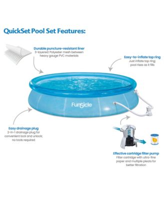 12'x30" Sea-Thru QuickSet Inflatable Ring Top Outdoor Above Ground Pool