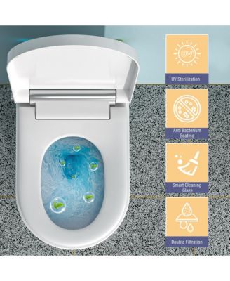 Smart Bathroom Fixture Tankless,Auto Open/Close,Elongated Heated Seat,Warm Wash/Dryer,Dryer,Night Light