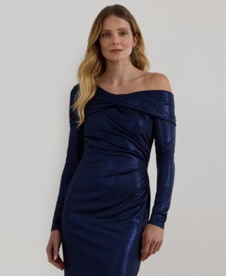 Women's Metallic Off-the-Shoulder Cocktail Dress