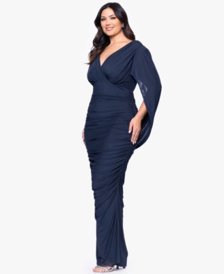 Plus Size V-Neck Long Sheath Dress