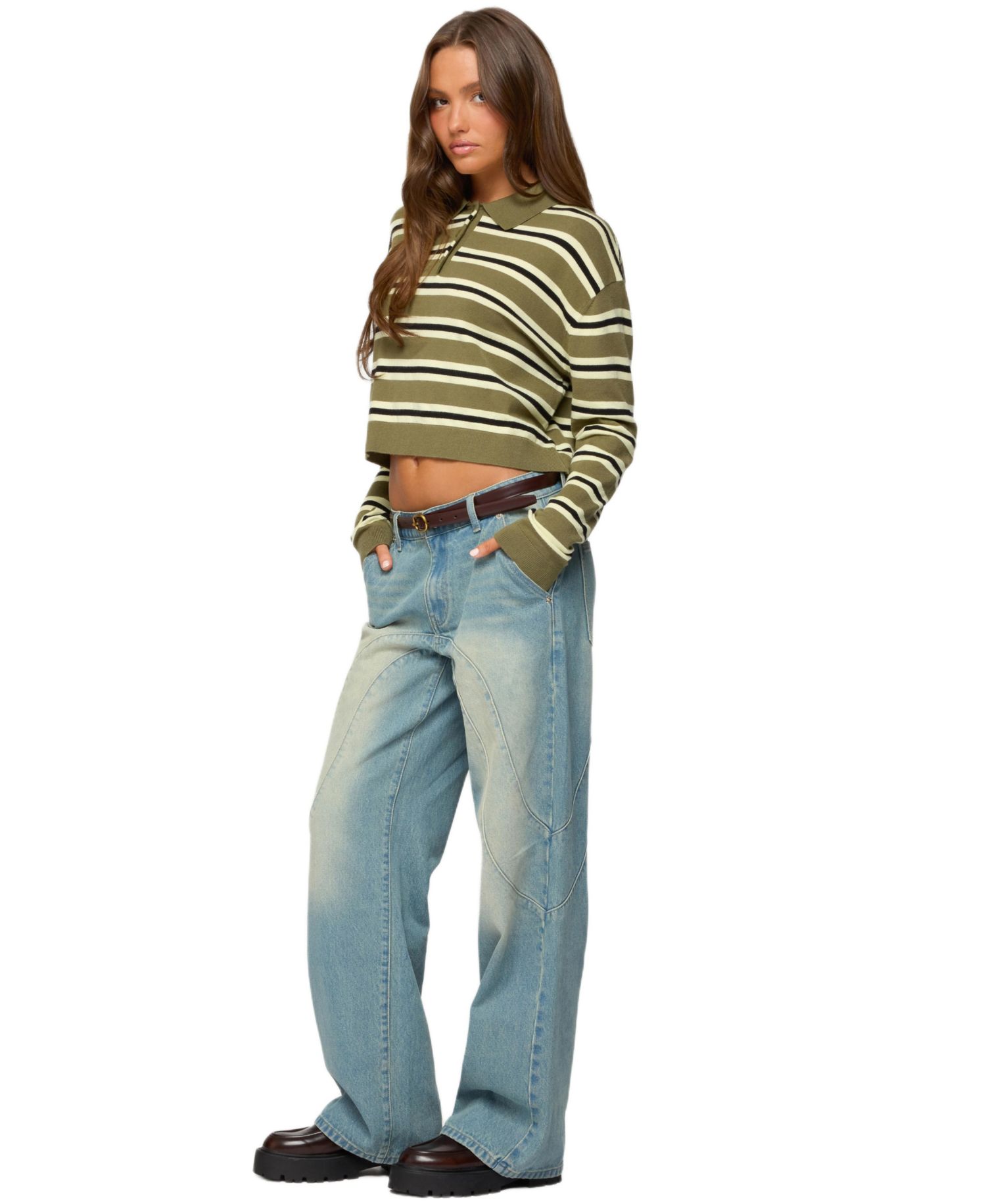 Women's Kiria Stitched Low Rise Baggy Jeans