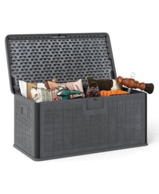 Storage Box with Lockable Design & Gas Strut Handle 2 Person Bench Garden Organizer