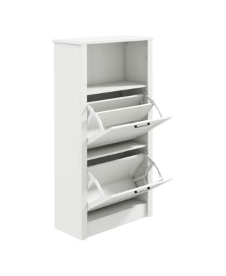 Vertical Shoe Storage Cabinet with Drawer and Shelf