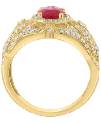 Ruby (2-3/8 ct. t.w.) & Diamond (3/4 ct. t.w.) Ring in 14k Yellow Gold