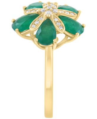 Emerald (2-7/8 ct. t.w.) & Diamond (1/6 ct. t.w.) Ring in 14k Yellow Gold