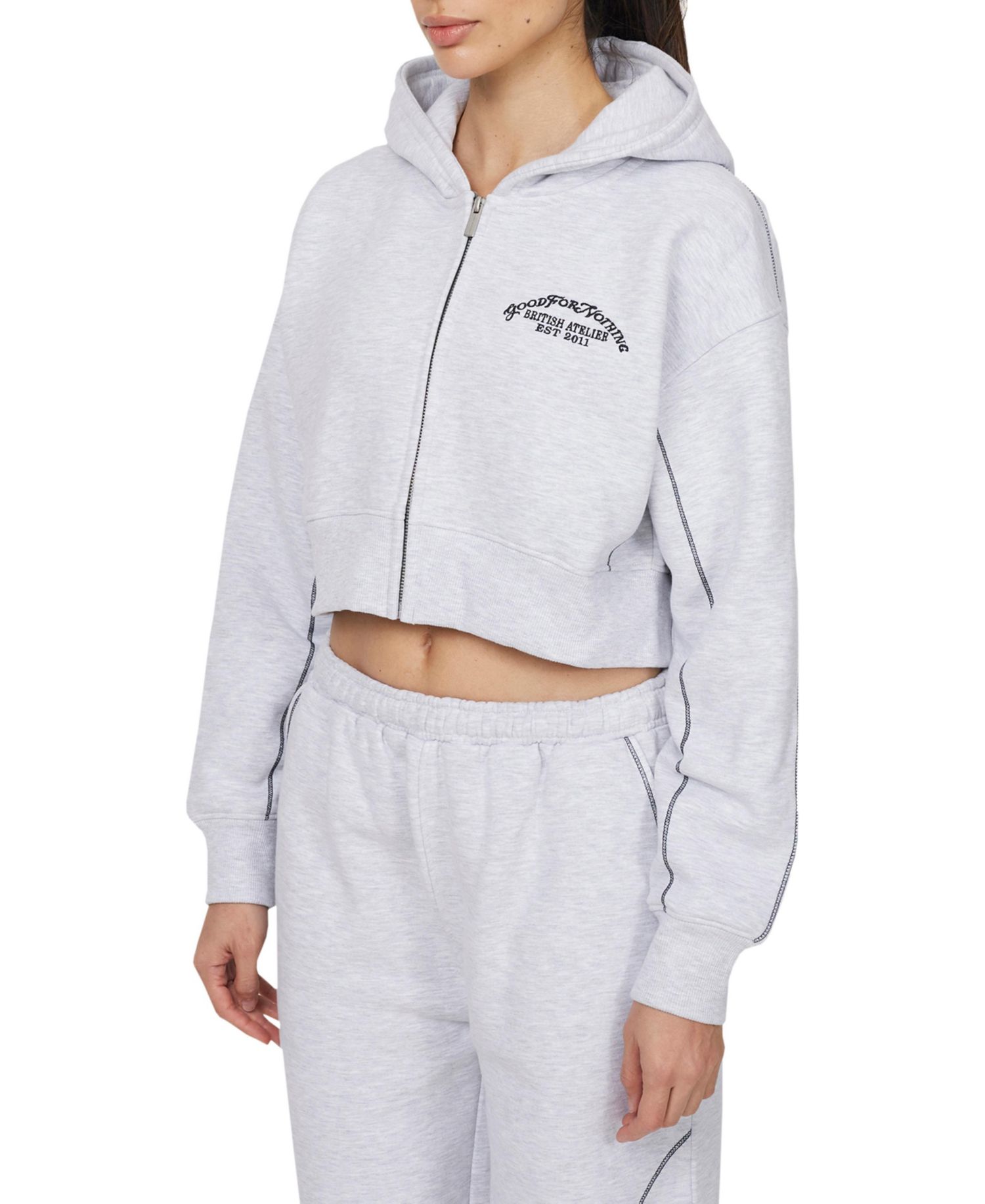 Women's Coverlock Vintage Crop Zip Hoodie