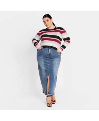 Plus Size 70's Stripe Sweater