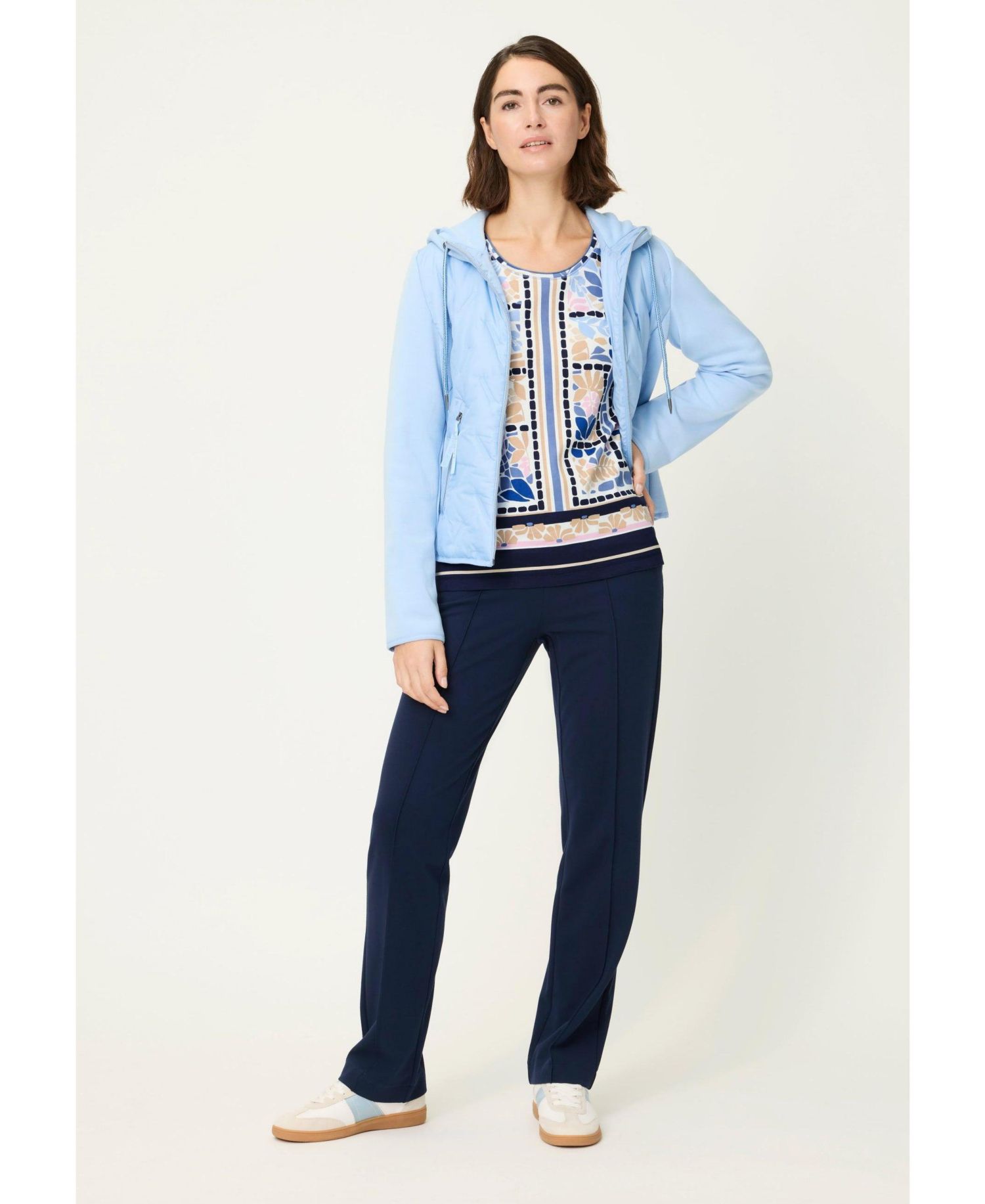 Women's Floral and Border Print T-Shirt