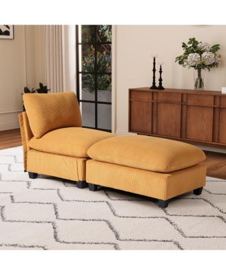  68.5" Corduroy Upholstered Indoor Chaise Lounge Chair