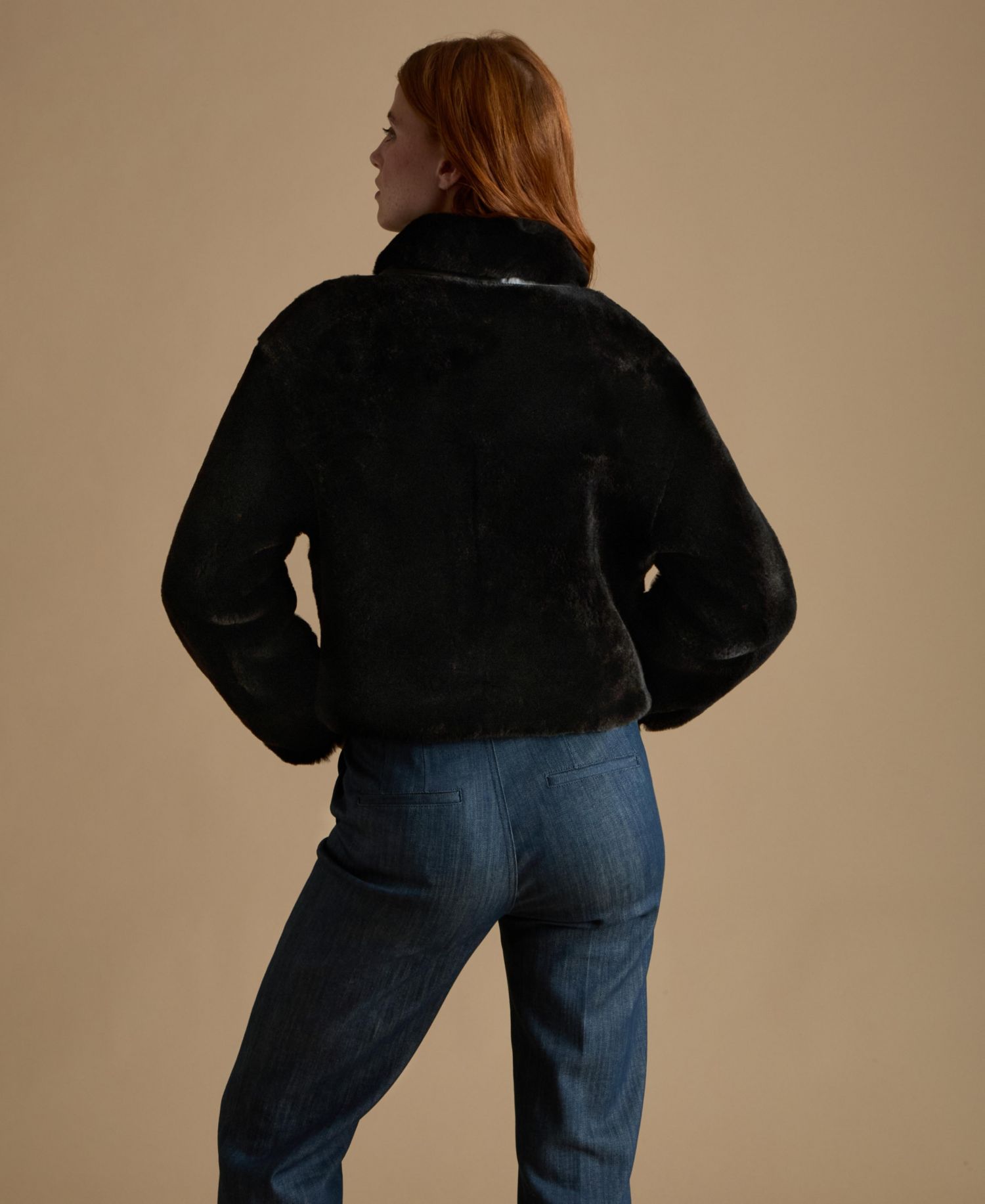 Women's Cropped Shearling Jacket