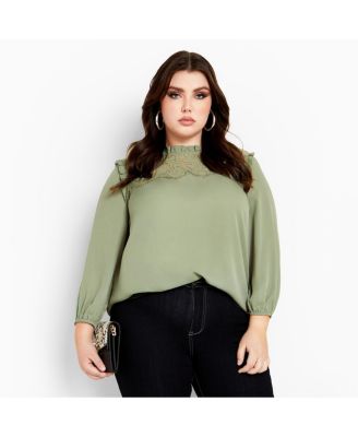 Plus Size Lace Angel Elbow Sleeve Top