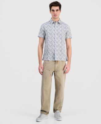 Men's Bowline Cotton Jacquard Short-Sleeve Shirt