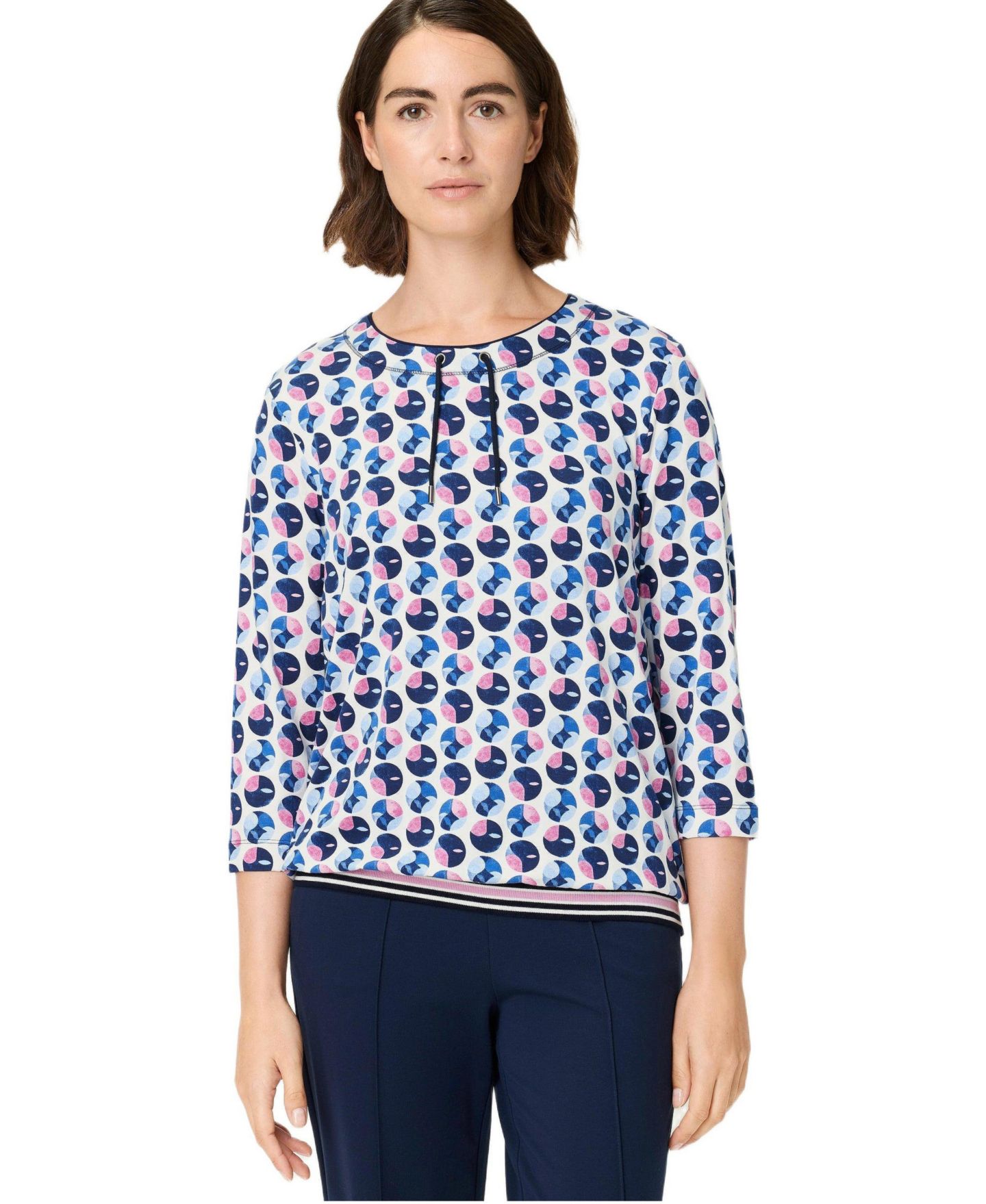 Женская футболка Olsen Dotted, цвет: Пионовый розовый — фото 1