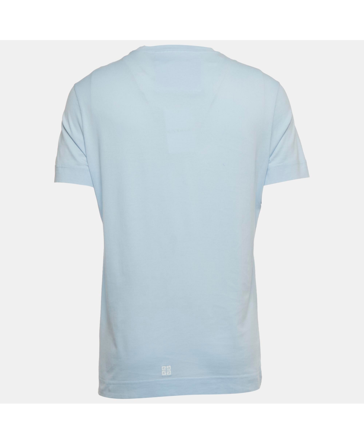 Pre-Owned Givenchy Men's Blue Embroidered Jersey Crew Neck T-Shirt