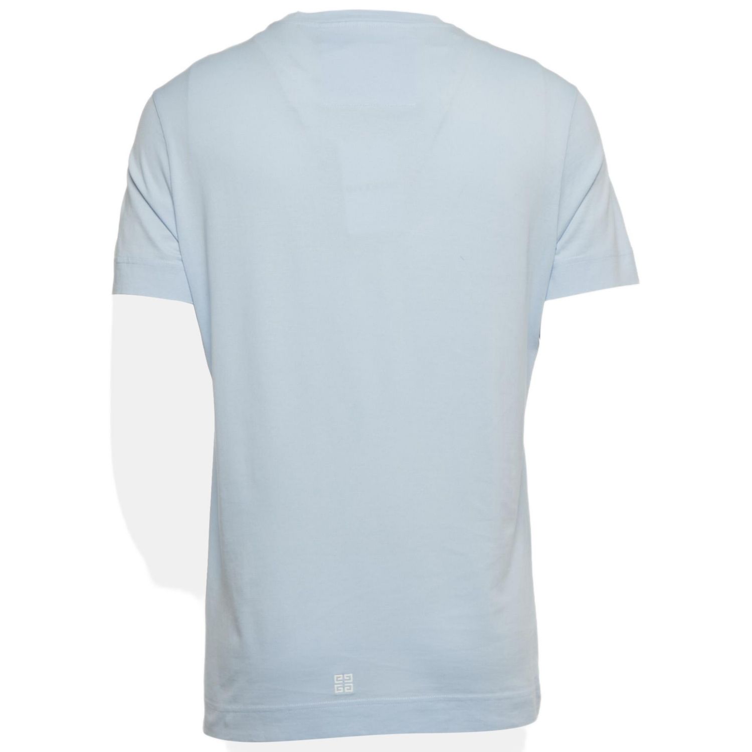 Men's Blue Embroidered Jersey Crew Neck T-Shirt