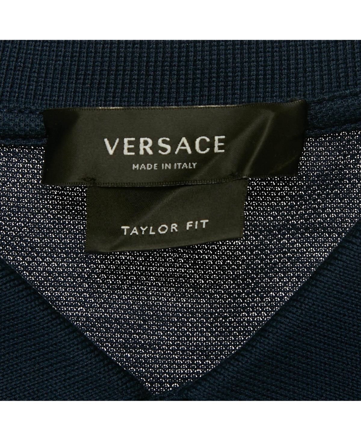 Pre-Owned Versace Men's Logo Embroidered Cotton Taylor Fit Polo T-Shirt