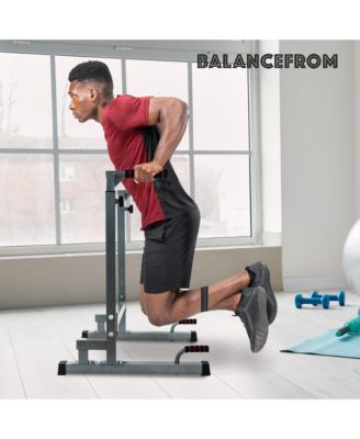 BalanceFrom Multi Function Home Gym Exercise Dip Stand, 500lb Capacity, Gray