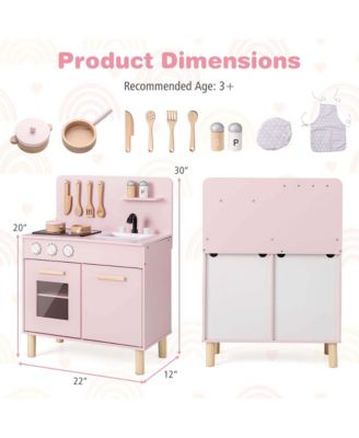 Kids Kitchen Playset with Light up Stove & Cooking Sounds Oven Sink Faucet