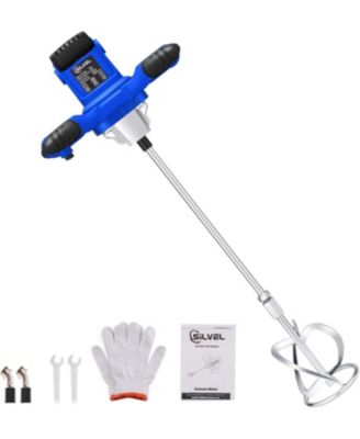 2300W Electric Cement Mixer 110V Blue 6 Speed Handheld Concrete Mortar Mud Mixer Lightweight Ventilated Design for Home Renovation Use