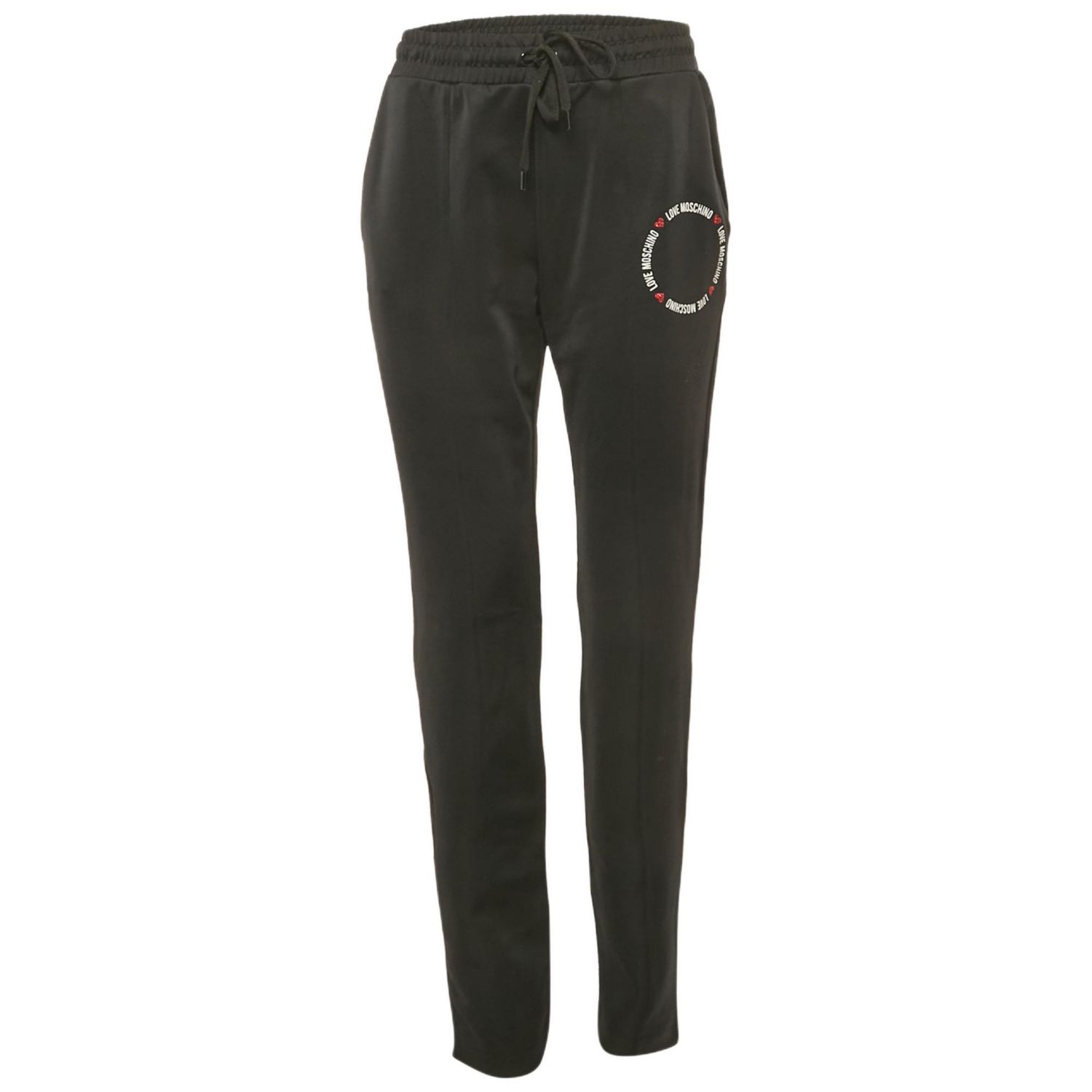 Women's Black Logo Printed Jersey Track Pants