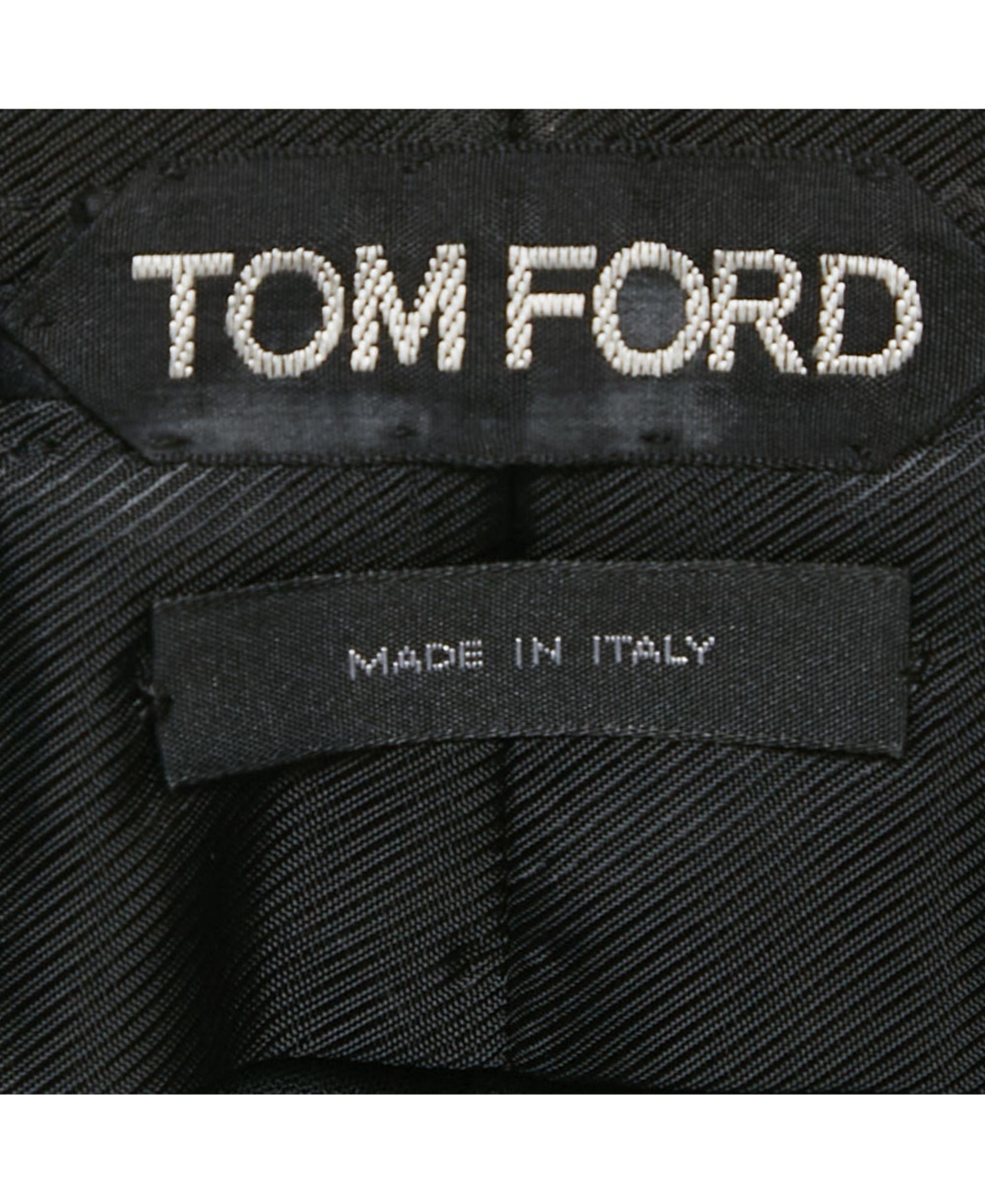 Pre-Owned Tom Ford Women's Black Crepe Leather Trim Trousers