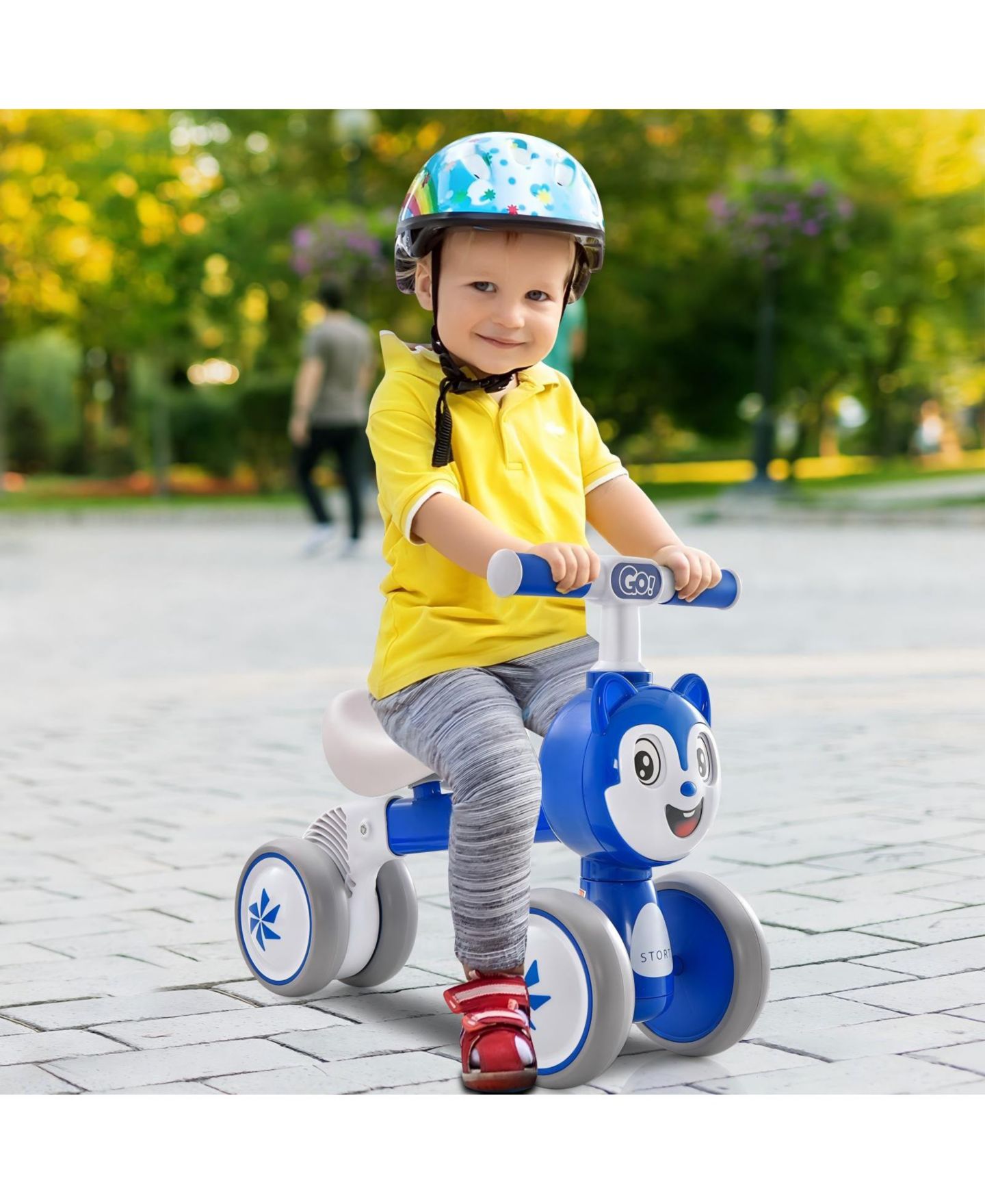 Детская игрушка HONGGE Toddler 4-Wheel Balance Bike Carbon Steel Frame, Ages 2+, цвет: Синий — фото 2