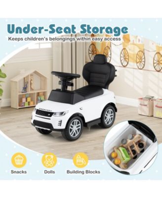 3 In 1 Land Rover Ride On Push Car For Kids With Handle Storage And Canopy