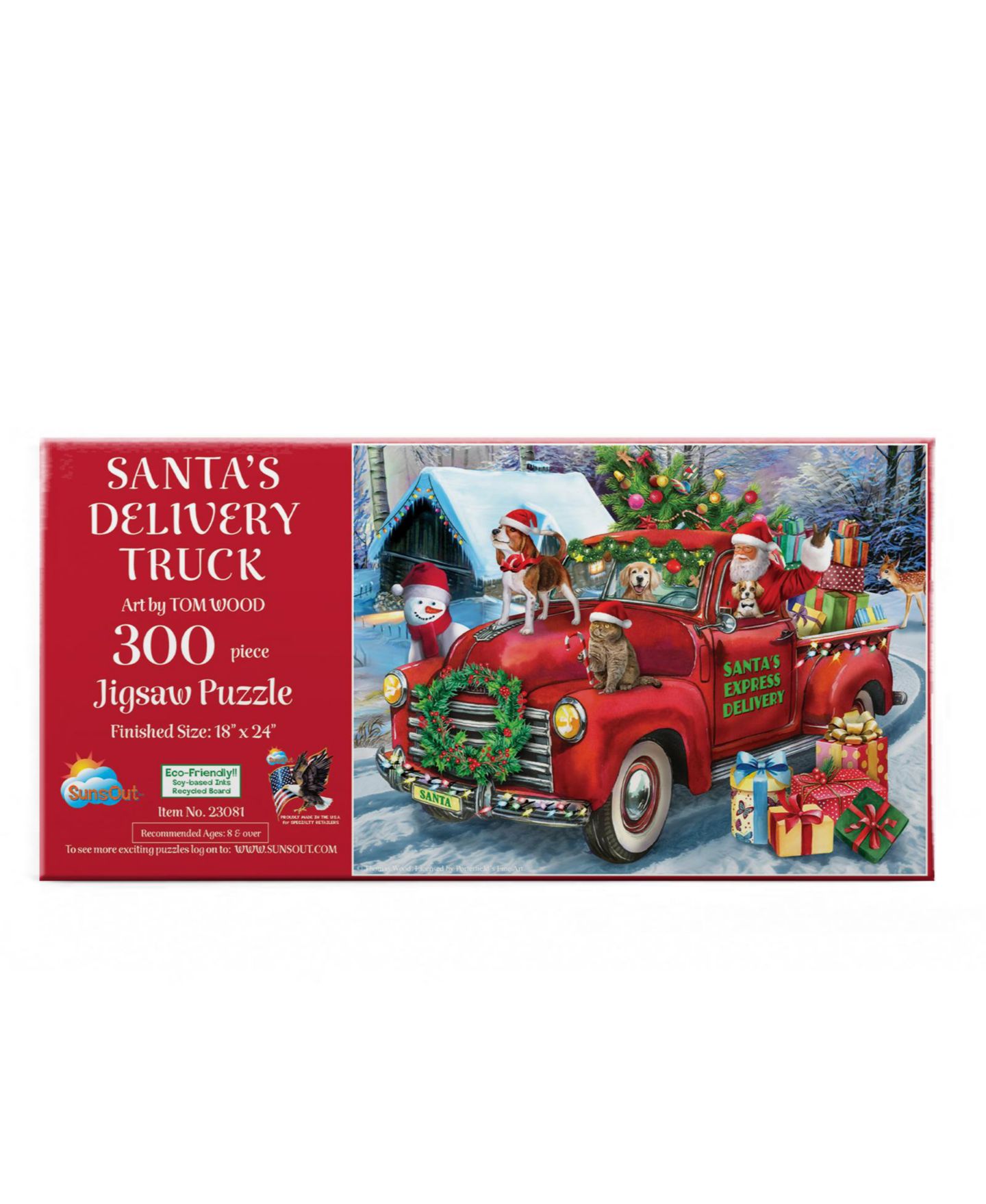 Детский пазл SunsOut Santa's Delivery Truck 300-Piece Interlocking Christmas Jigsaw Puzzle, от 15 лет — фото 2