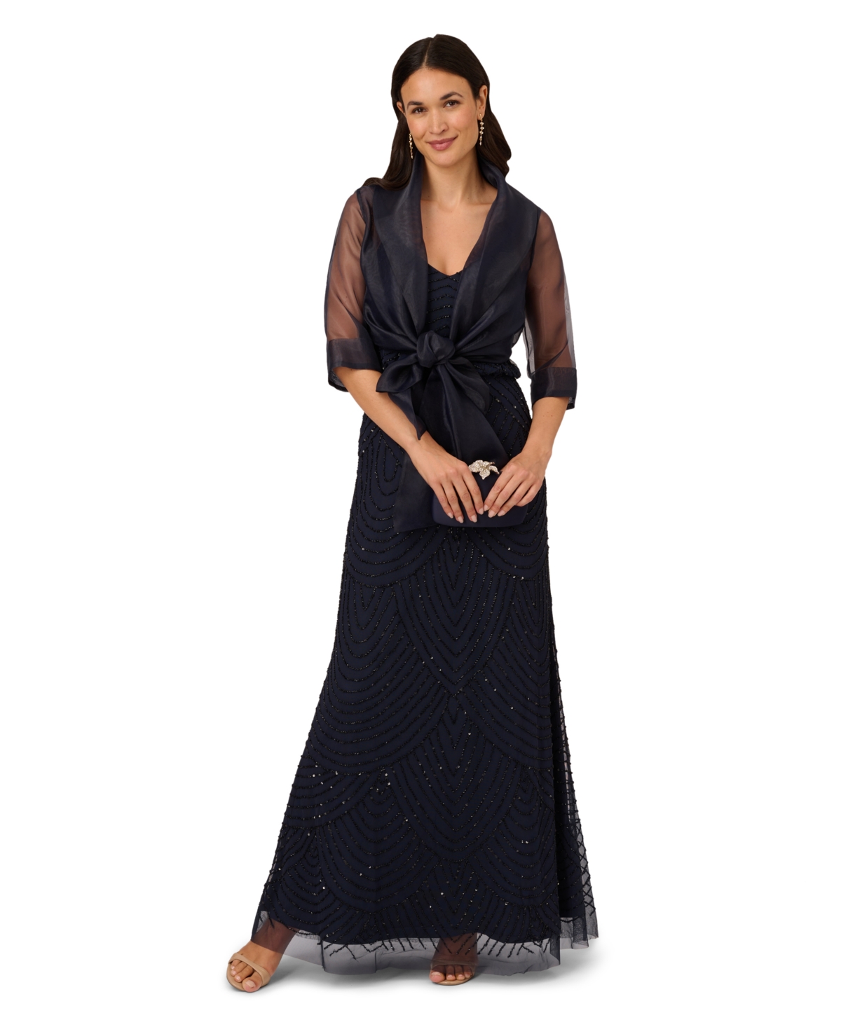 Adrianna Papell Organza Wrap Jacket