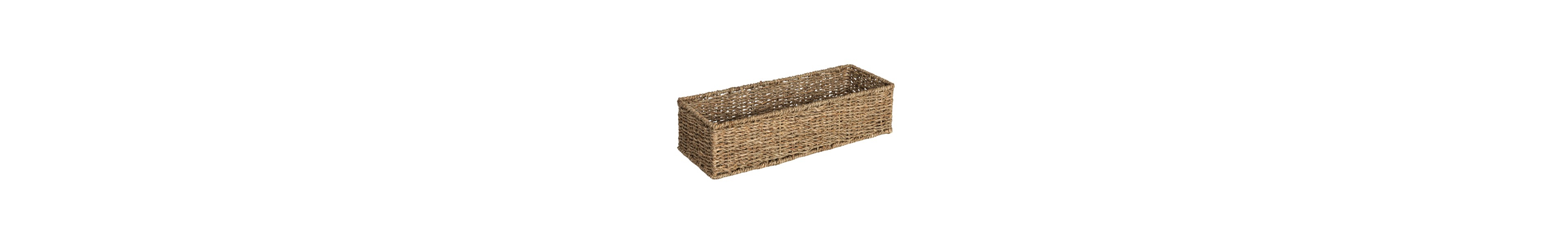 Household Essentials Handwoven Paper Rope Rectangular Storage Basket, Black