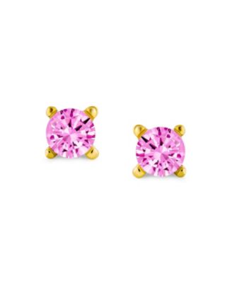 Classic Tiny Multi-color CZ Cubic Zirconia Stud Earrings Plated Sterling Screwback Posts