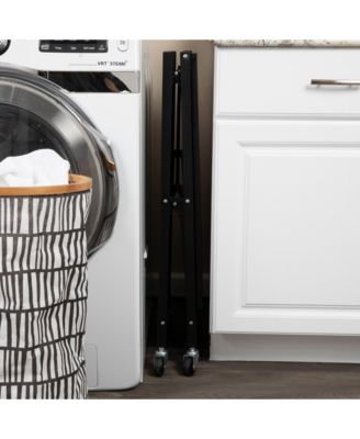 Metal 3-Tier Foldable Utility Rack, Black