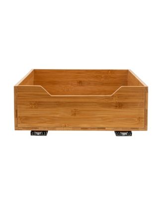 Glidez Bamboo Pull-Out Storage Organizer, 1-Tier Design, Natural
