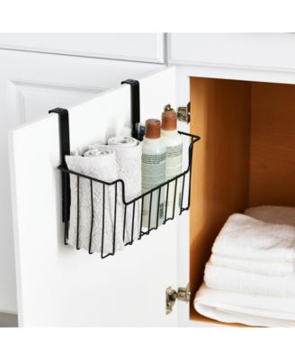 Over the Door Cut Out Metal Basket, Black