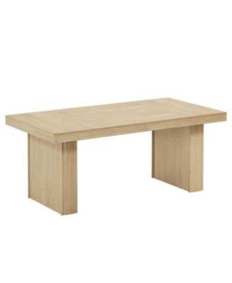 63 Inches Farmhouse Dining Table for 6, Modern Kitchen Table with Fluted Line for Dining Room