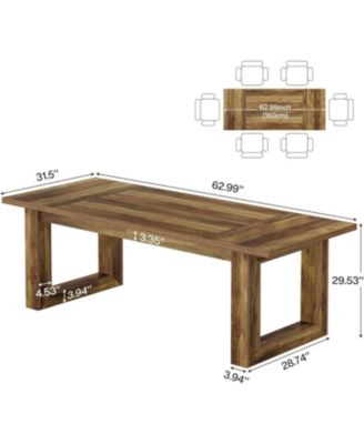 2 PCS Engineered Wood Modern Office Meeting Table