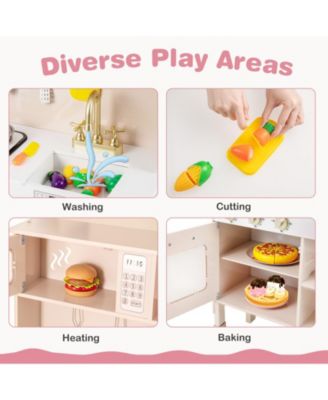 Play Kitchen Height Adjustable with Microwave and Lights and Sounds