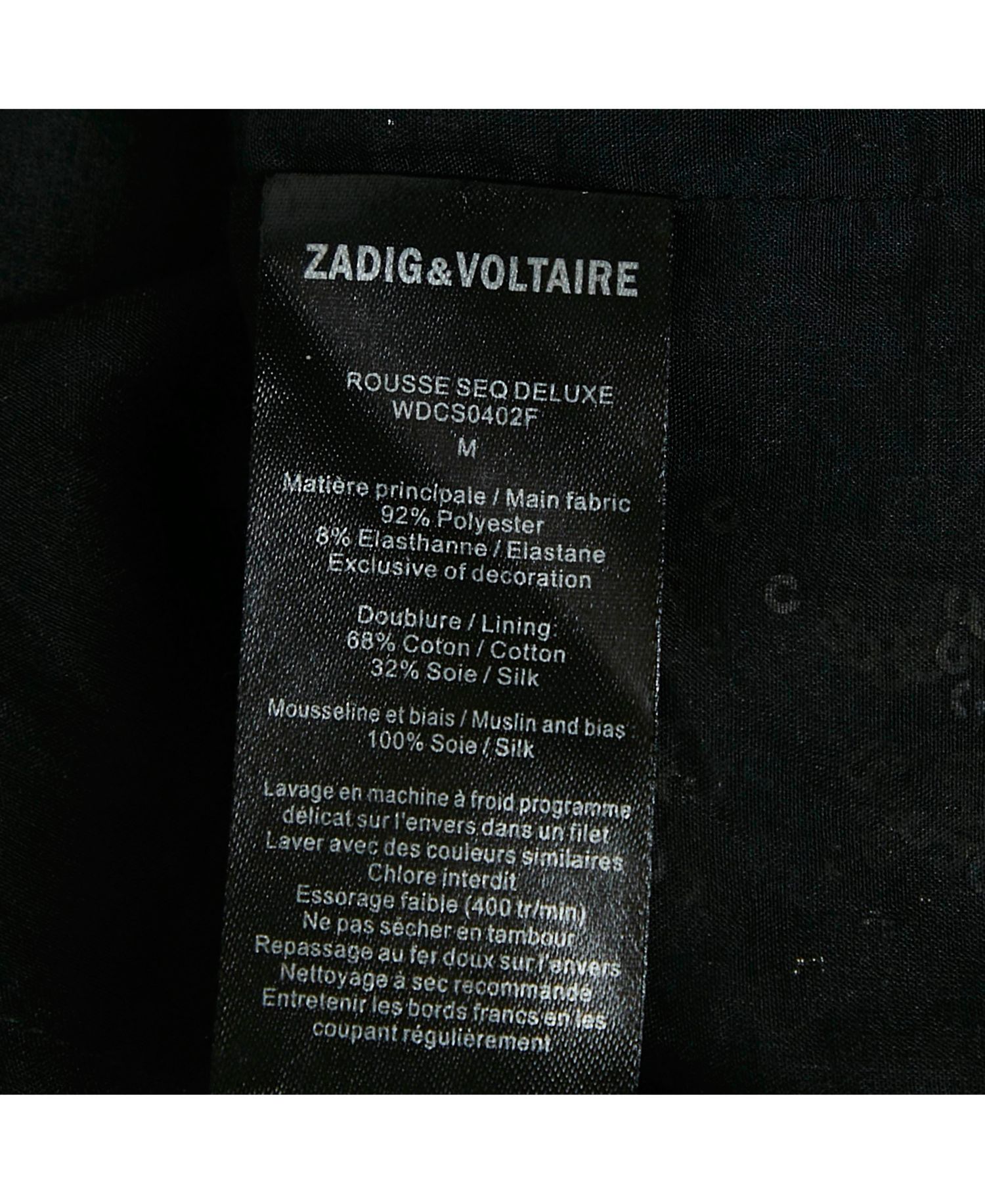 Women's Pre-Owned Zadig and Voltaire Deluxe Black/gold Sequin Rousse Mini Dress