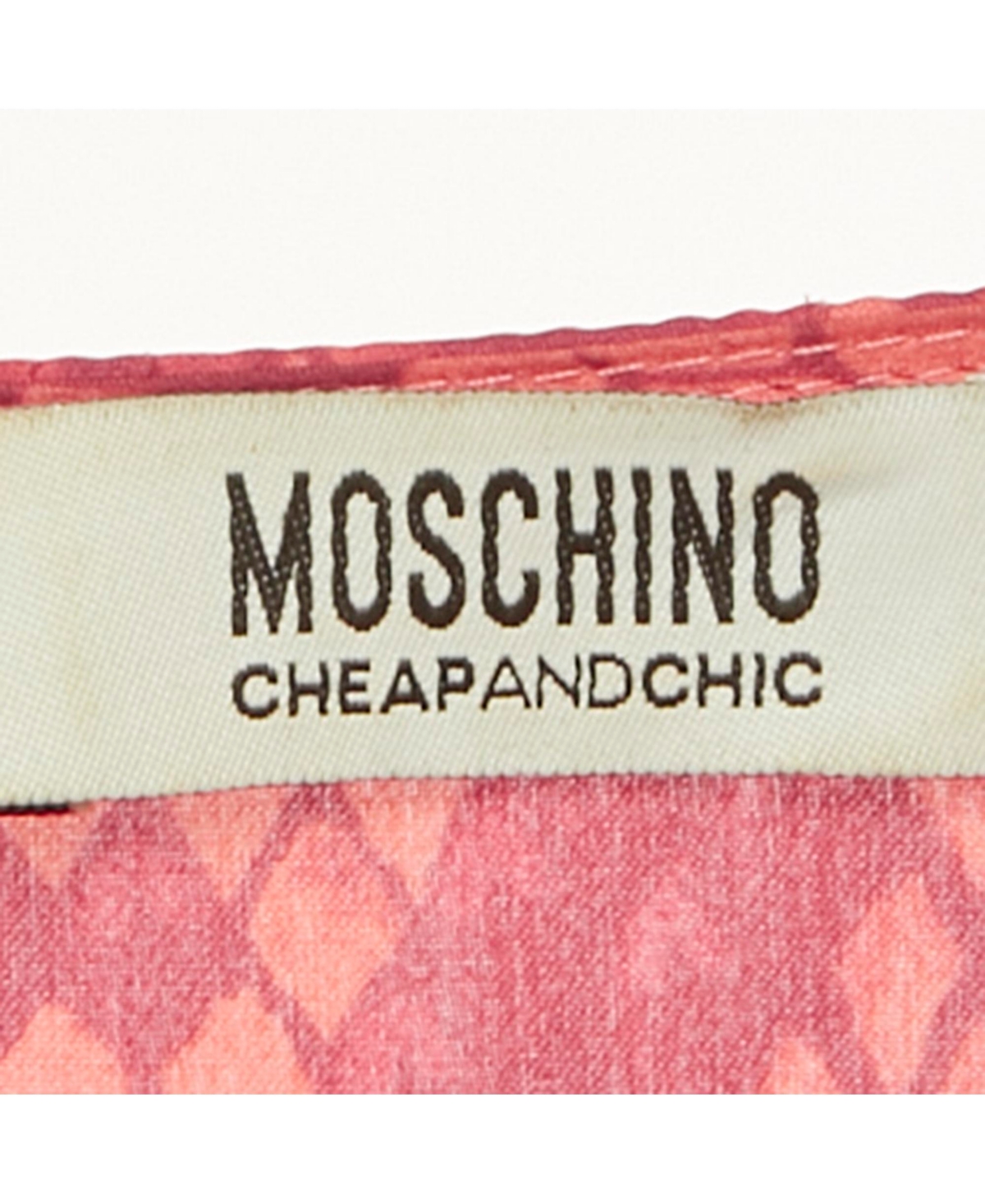 Pre-Owned Moschino Women's Cheap And Chic Red Printed Satin Sleeveless Short Dress