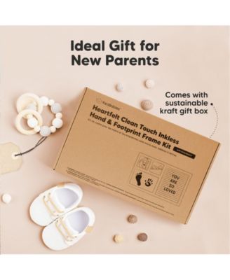 Heartfelt Inkless Baby Hand & Footprint Frame Kit with Letterboard, Dog Paw Print, Baby Shower Gifts for New-Moms