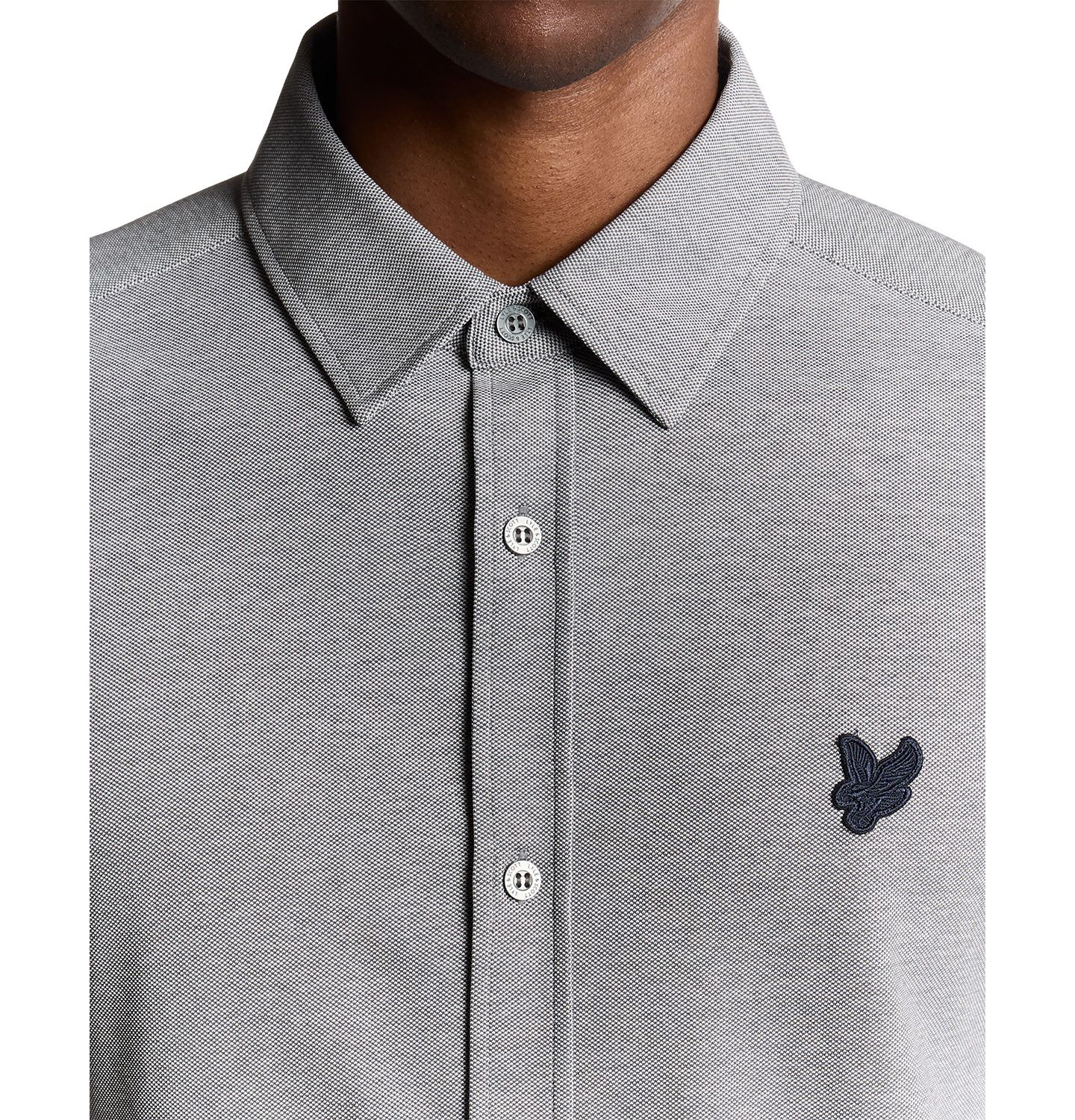 Мужская рубашка Lyle & Scott Jacquard Stripe Long Sleeve, цвет: Белый / Рыжевато-коричневый — фото 5
