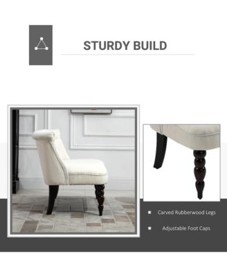 Armless Loveseat w/Button Tufted Design for Living Room,