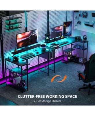 58" Reversible L Shaped Desk, Corner Computer Desk,