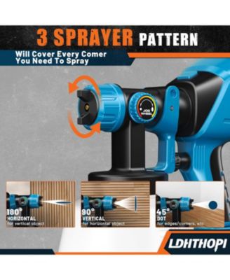 Cordless Paint Sprayer, 1000W HVLP System, 1200ml, 5 Copper Nozzles, Dual Batteries, Lightweight for Furniture & Home Projects