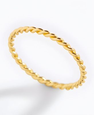 Dainty Braided Stacking Ring in 18k Gold Plated Sterling Silver - 18k gold on sterling silver 49$