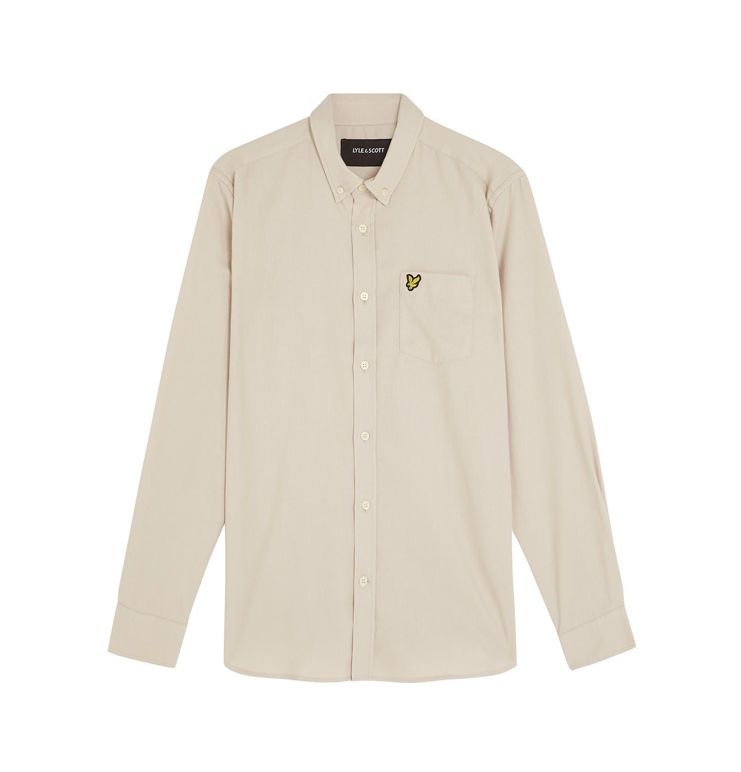 Мужская рубашка Lyle & Scott Long Sleeve Flannel, цвет: Putty — фото 2