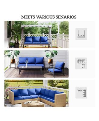 4 Outdoor Chair Cushions with Seat & Backrest, 24" x 24"