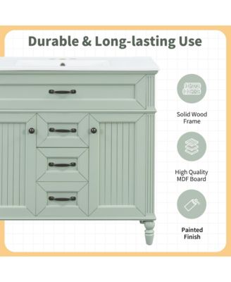 Freestanding Bathroom Vanity with Sink 2 Drawers and Soft Close Doors